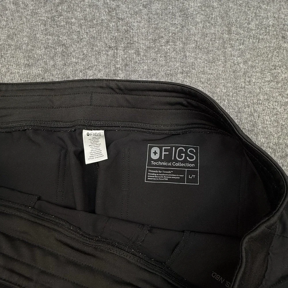 Figs Scrub Pants Technical Collection‎ Black Large Drawstring Pockets